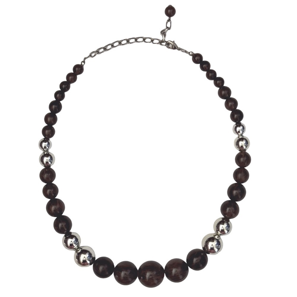 ANTHROPOLOGIE • Wooden Bead Bohemian Hippie Beach Collar Layered Necklace